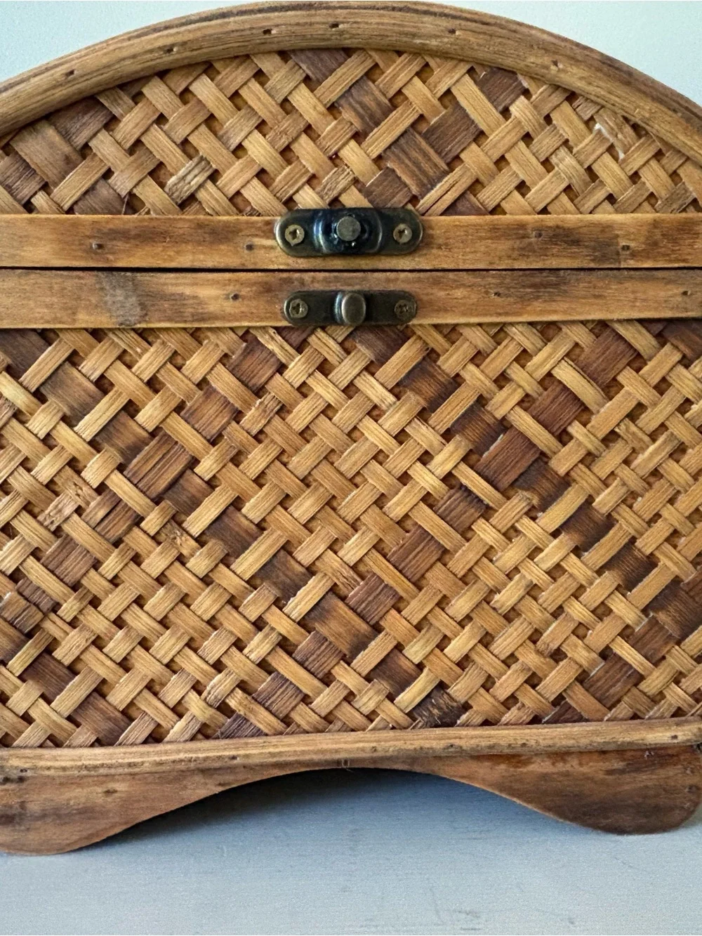 Woven Bamboo Storage Chest in Natural Brown